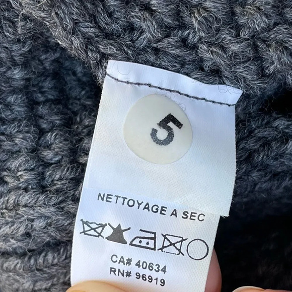 Marc Jacobs Aran Charcoal Chunky Cable Knit Wool Sweater Pullover small - Picture 13 of 16